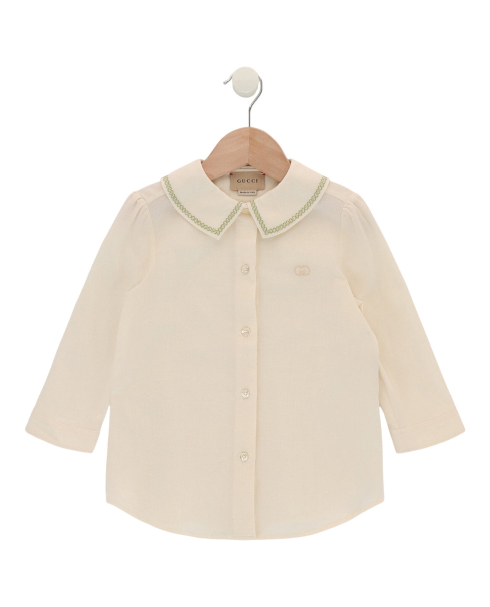 Gucci Girls GG Embroidered Button Up Shirt