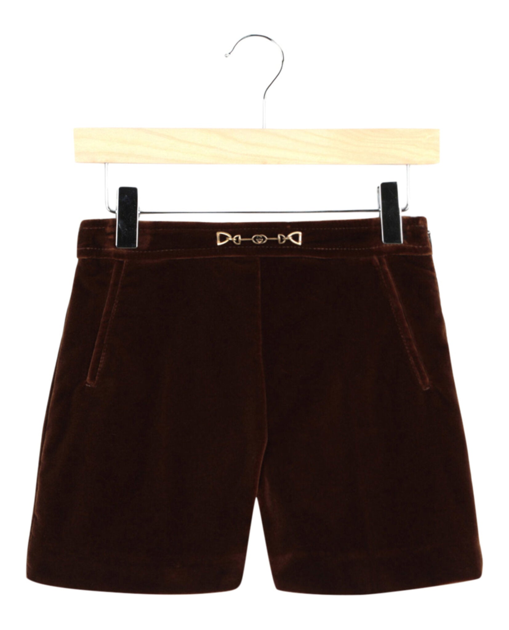 Gucci Unisex-Child Horsebit Velvet Shorts