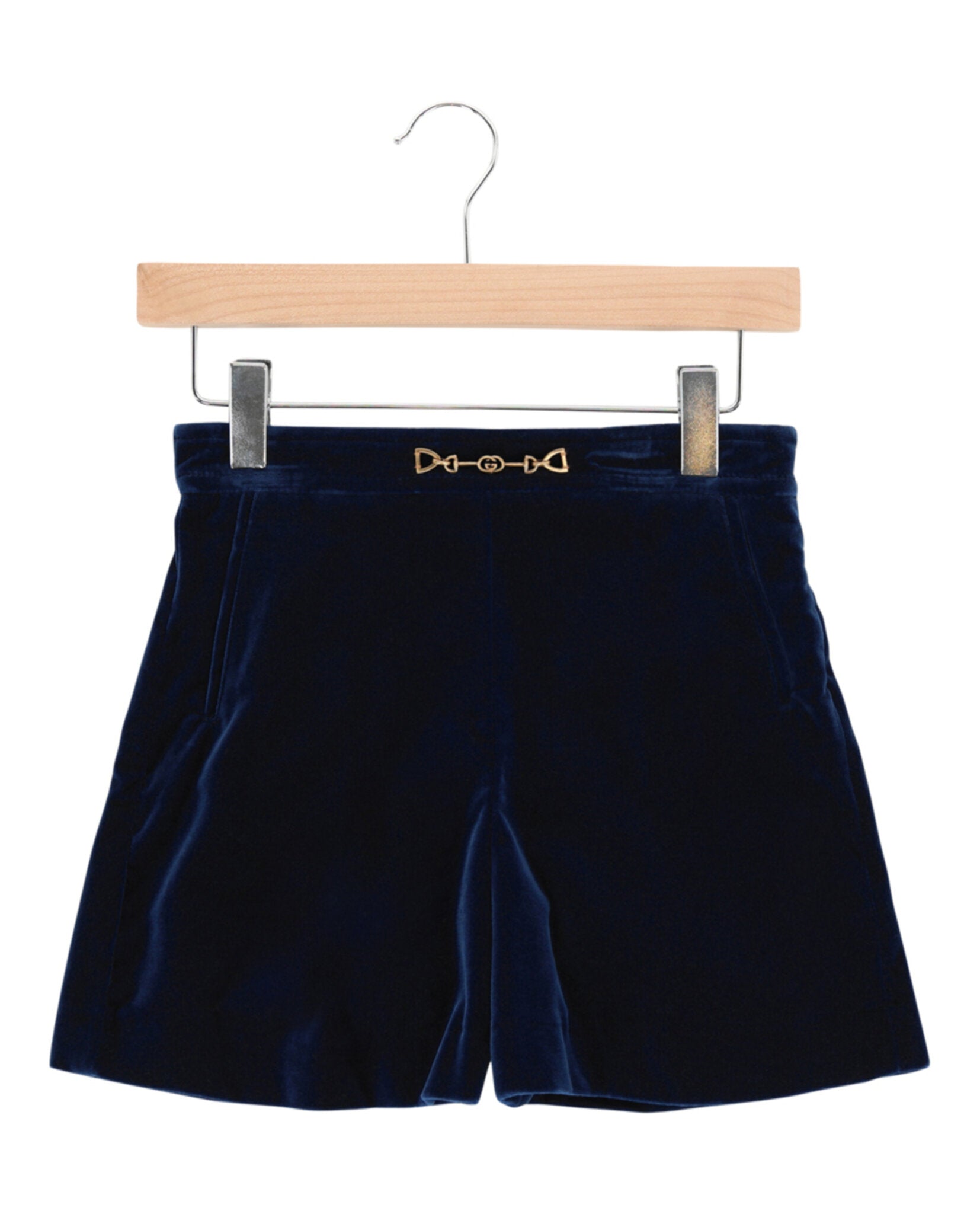 Gucci Unisex-Child Horsebit Velvet Shorts