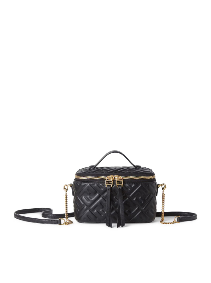 Fendi Women Fendi Vanity Mini Bag In Black Nappa With Ff Motif