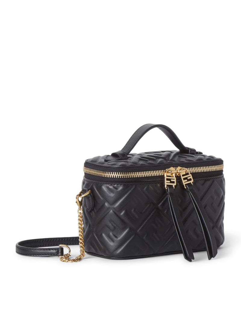 Fendi Women Fendi Vanity Mini Bag In Black Nappa With Ff Motif