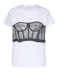 Alexander McQueen Womens Lace Corset T-Shirt