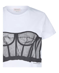 Alexander McQueen Womens Lace Corset T-Shirt