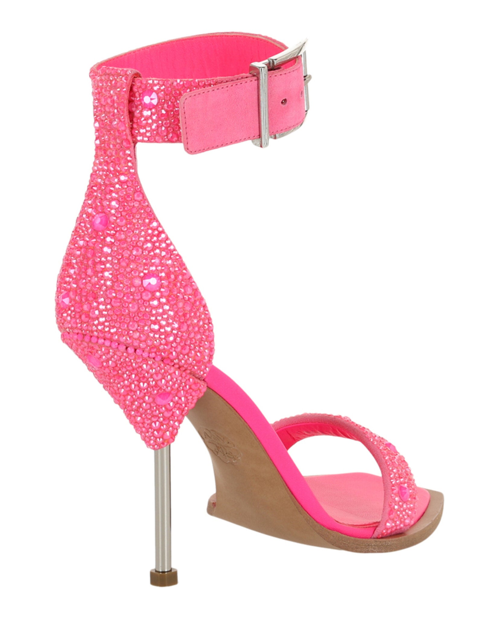 Alexander McQueen Womens Crystal Embellished Heel Sandals
