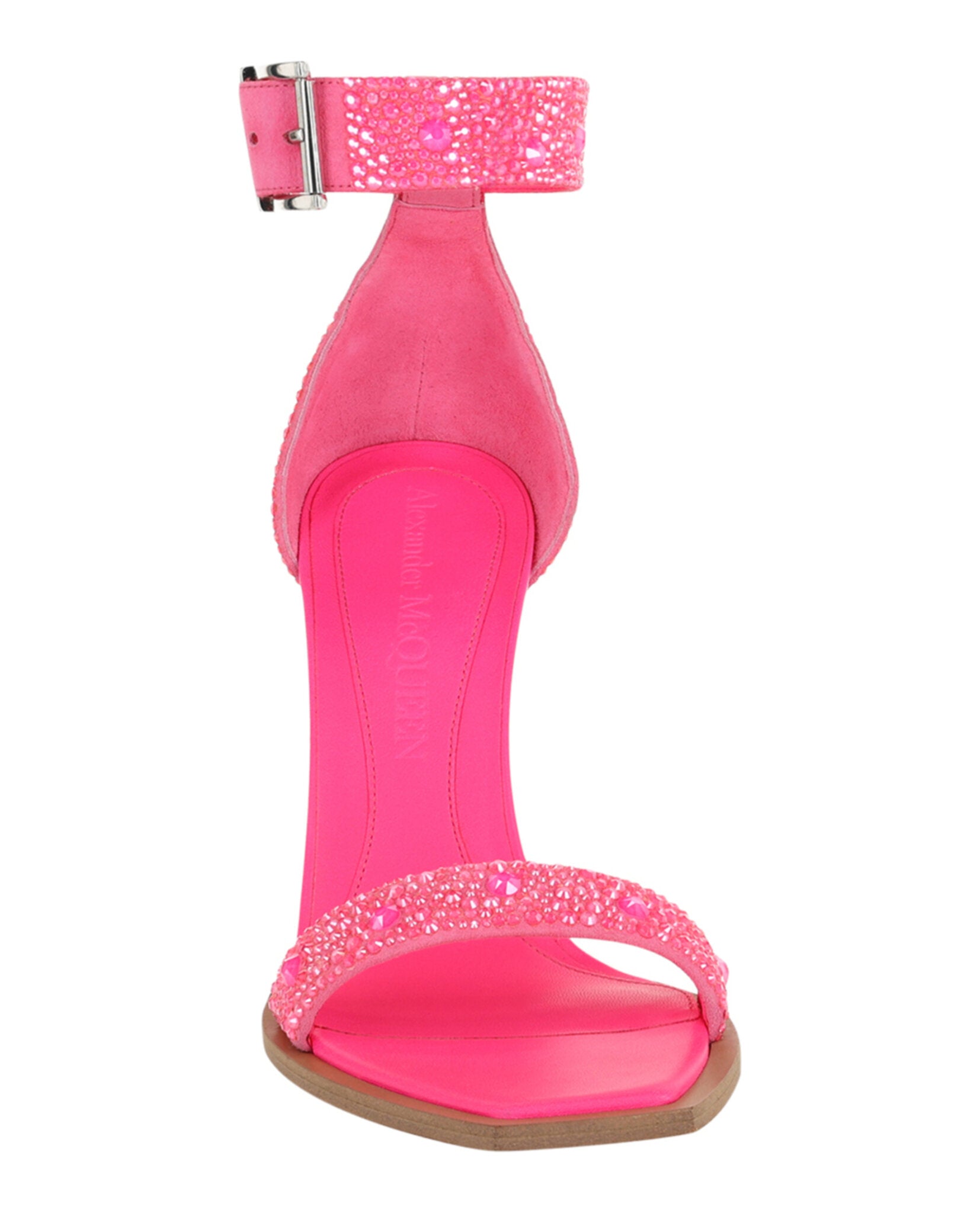 Alexander McQueen Womens Crystal Embellished Heel Sandals