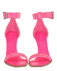 Alexander McQueen Womens Crystal Embellished Heel Sandals