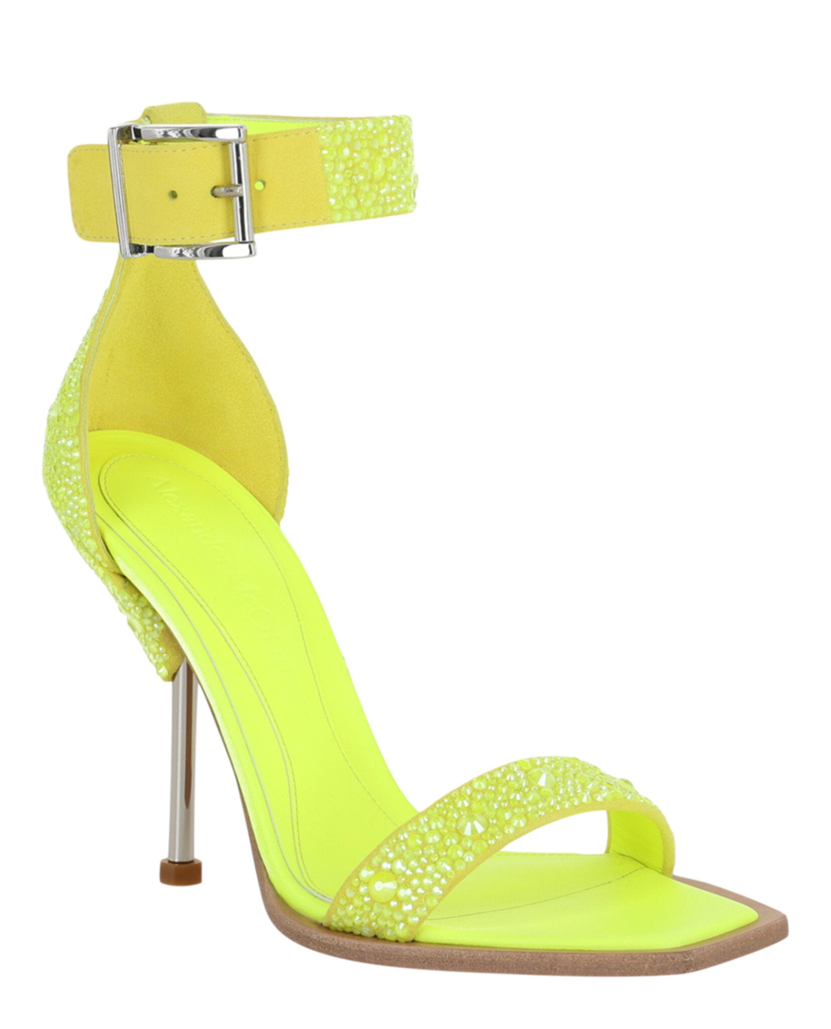 Alexander McQueen Womens Crystal Embellished Heel Sandals