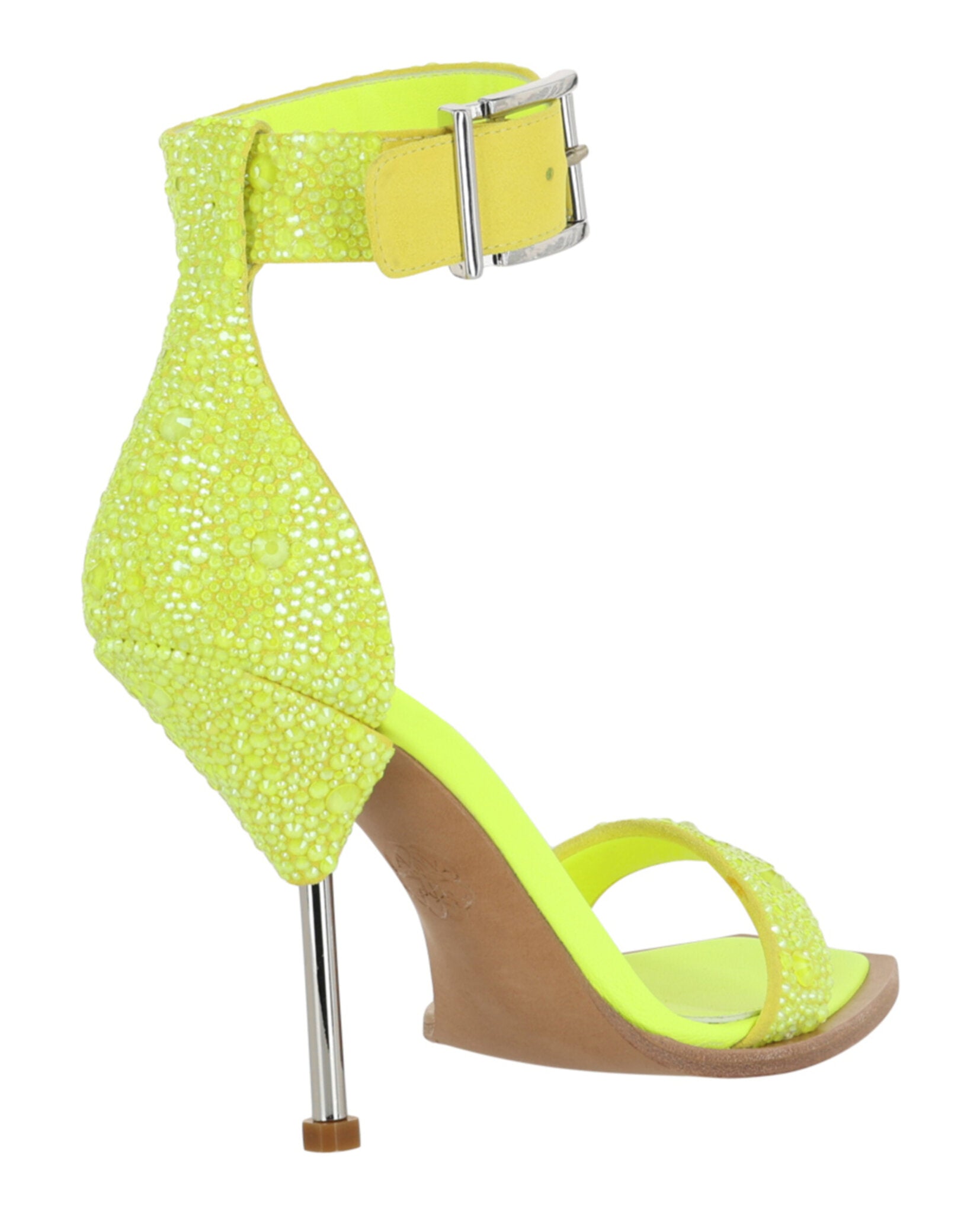 Alexander McQueen Womens Crystal Embellished Heel Sandals