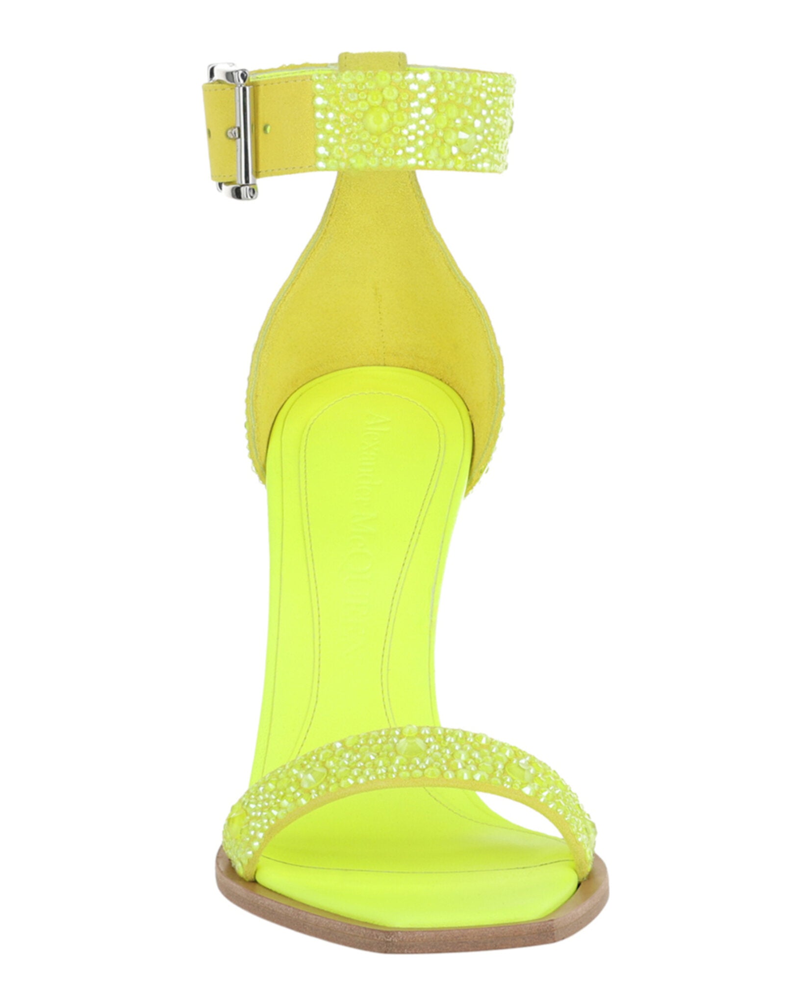 Alexander McQueen Womens Crystal Embellished Heel Sandals