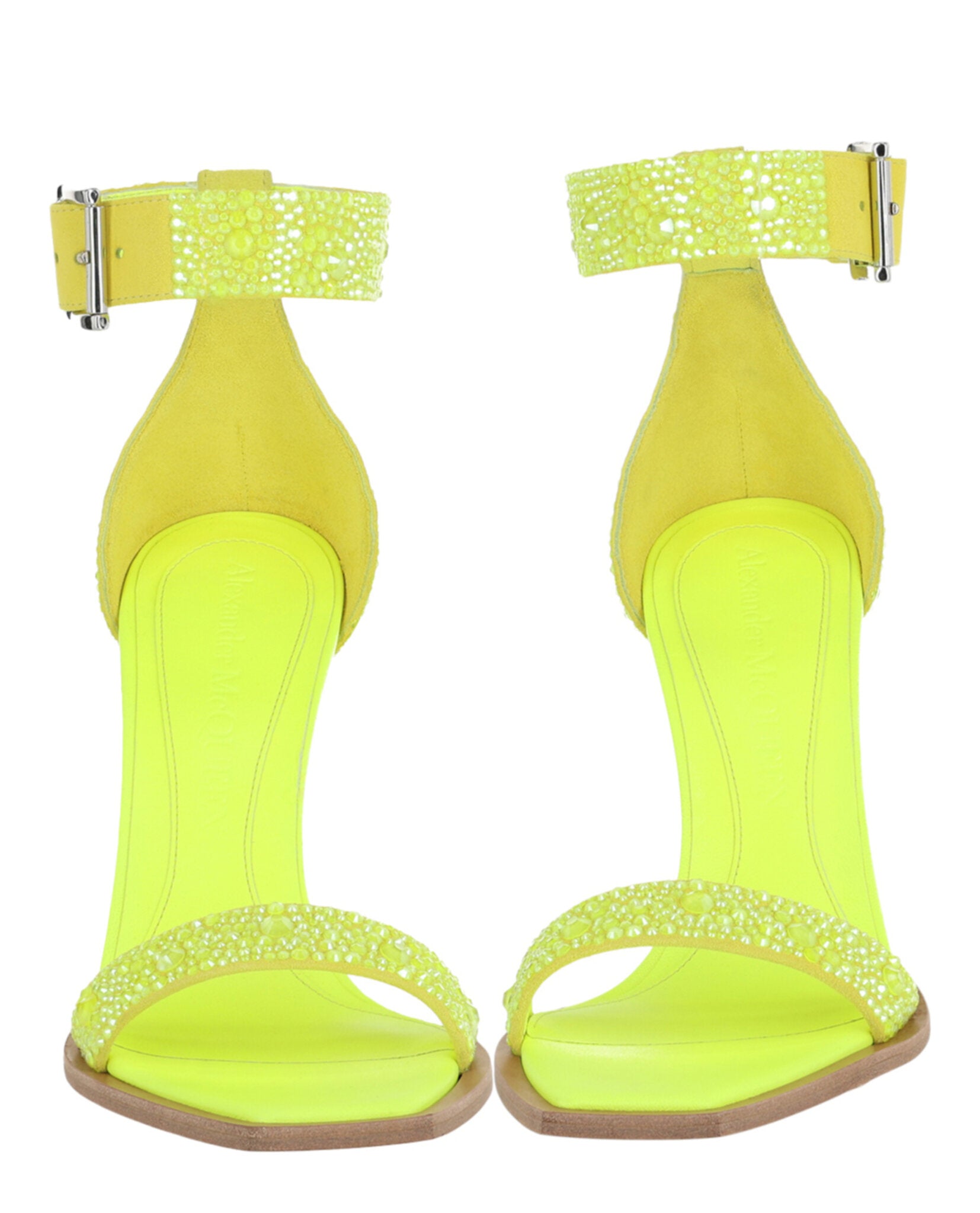 Alexander McQueen Womens Crystal Embellished Heel Sandals