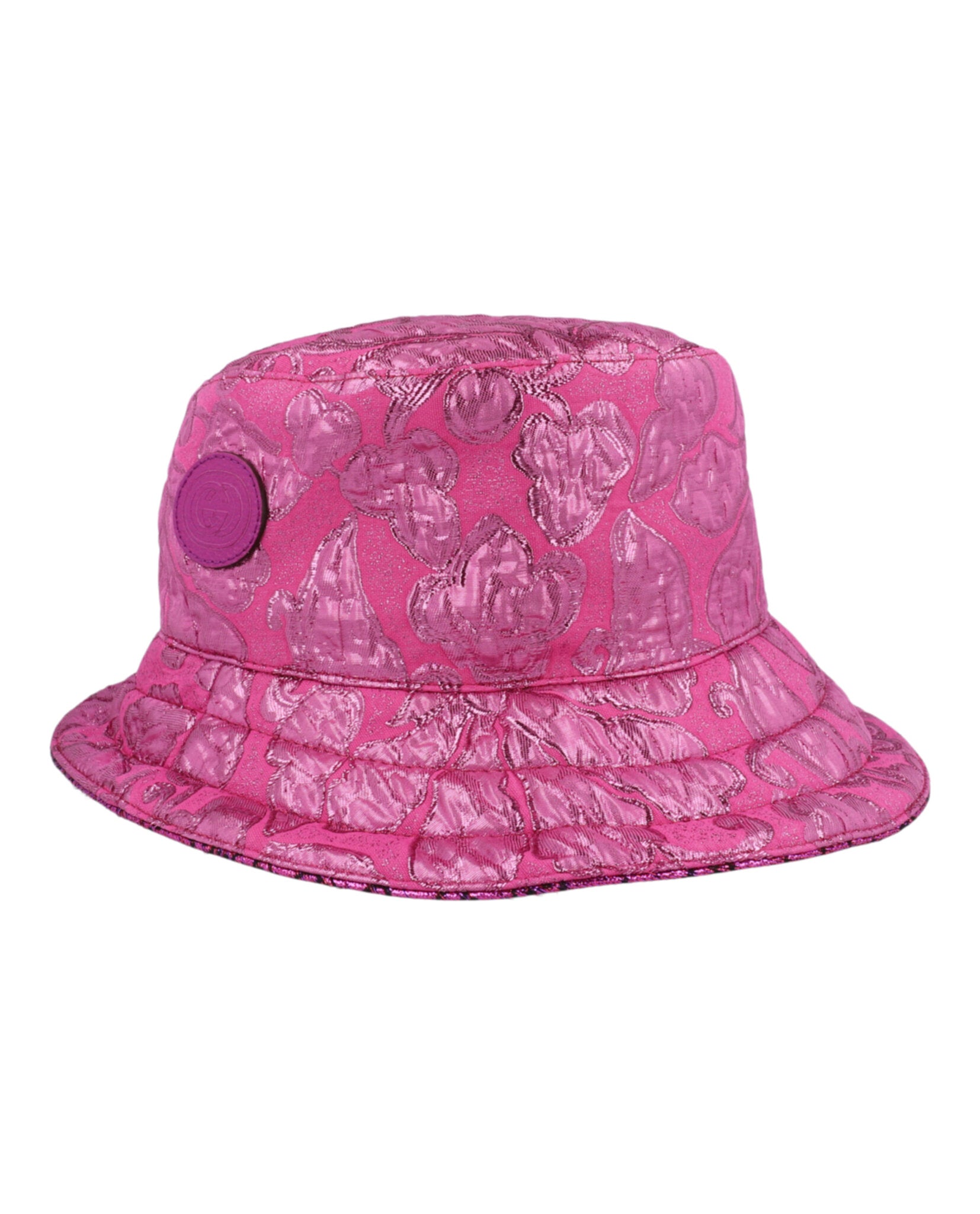 Gucci Womens Metallic GG Bucket Hat Pink