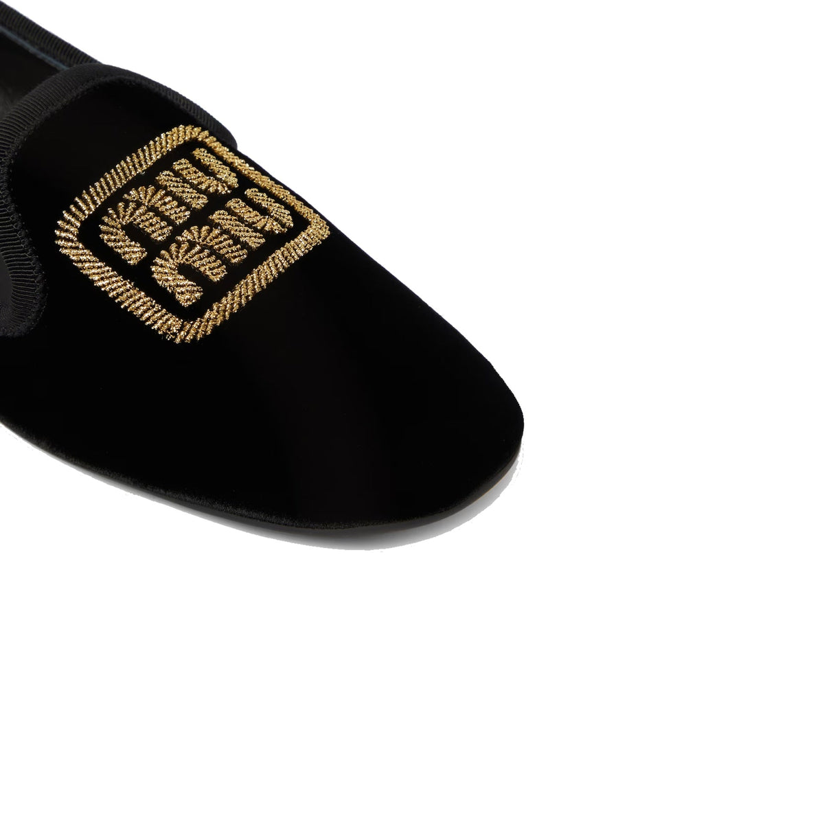 Miu Miu Logo Velvet Flats Women
