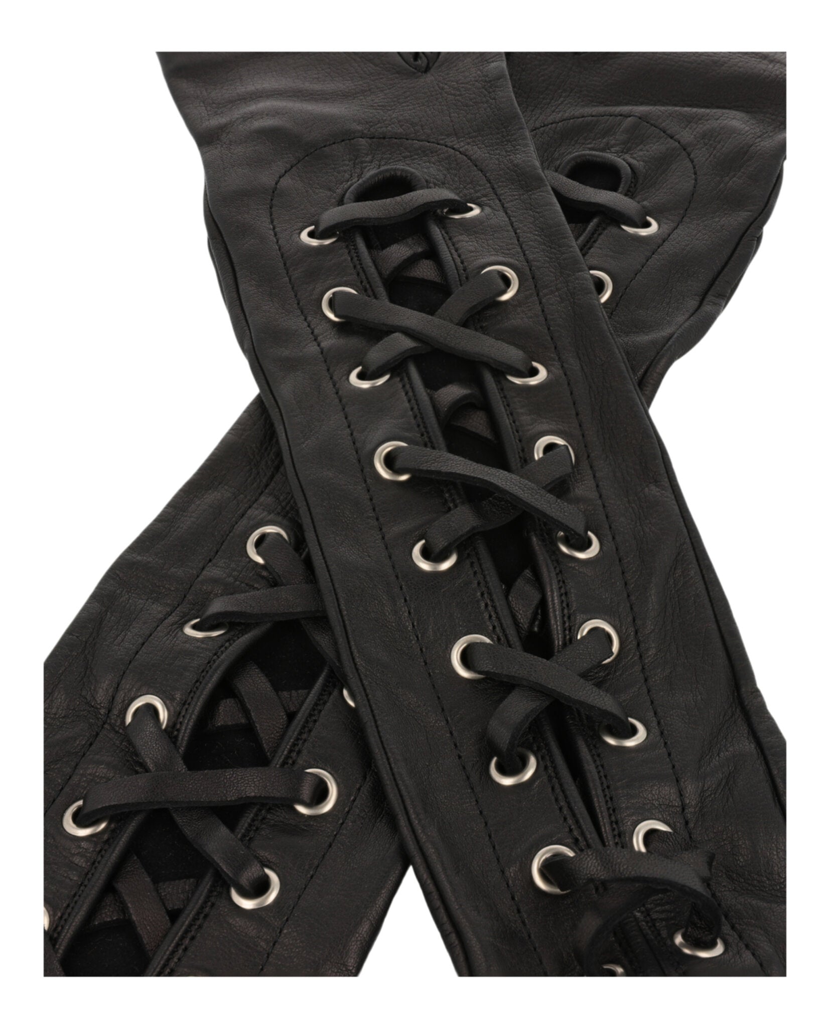 Gucci Womens Corset Lacing Fingerless Gloves