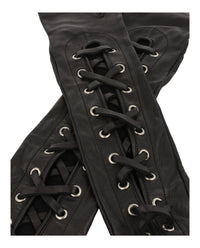 Gucci Womens Corset Lacing Fingerless Gloves