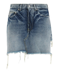 Balenciaga Balenciaga Womens Trompe L'Oeil Denim Mini Skort