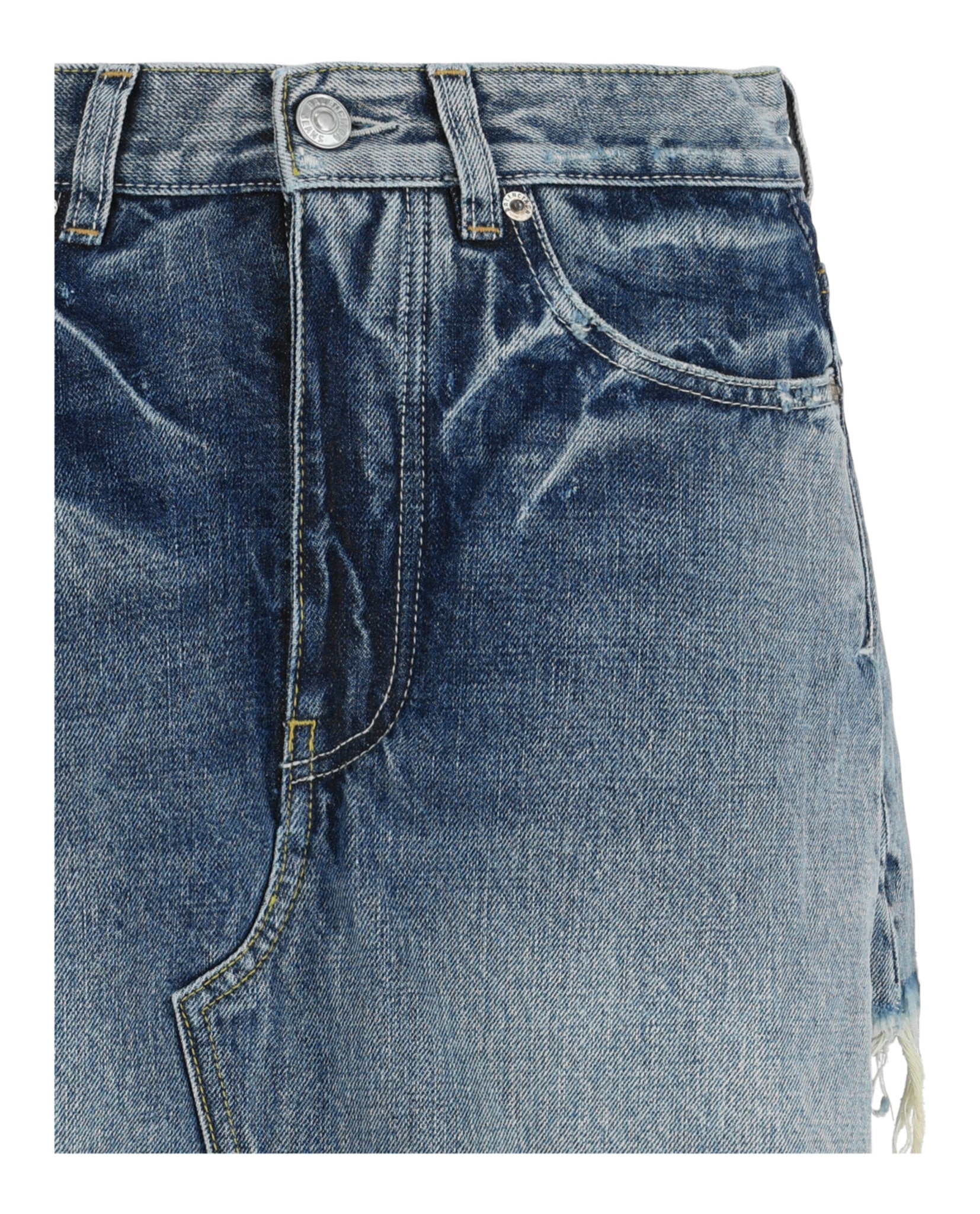 Balenciaga Balenciaga Womens Trompe L'Oeil Denim Mini Skort
