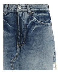 Balenciaga Balenciaga Womens Trompe L'Oeil Denim Mini Skort