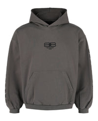 Balenciaga Mens Embroidered Cotton Hoodie