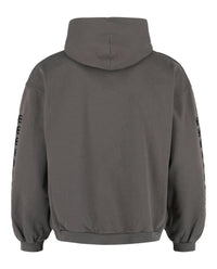 Balenciaga Mens Embroidered Cotton Hoodie
