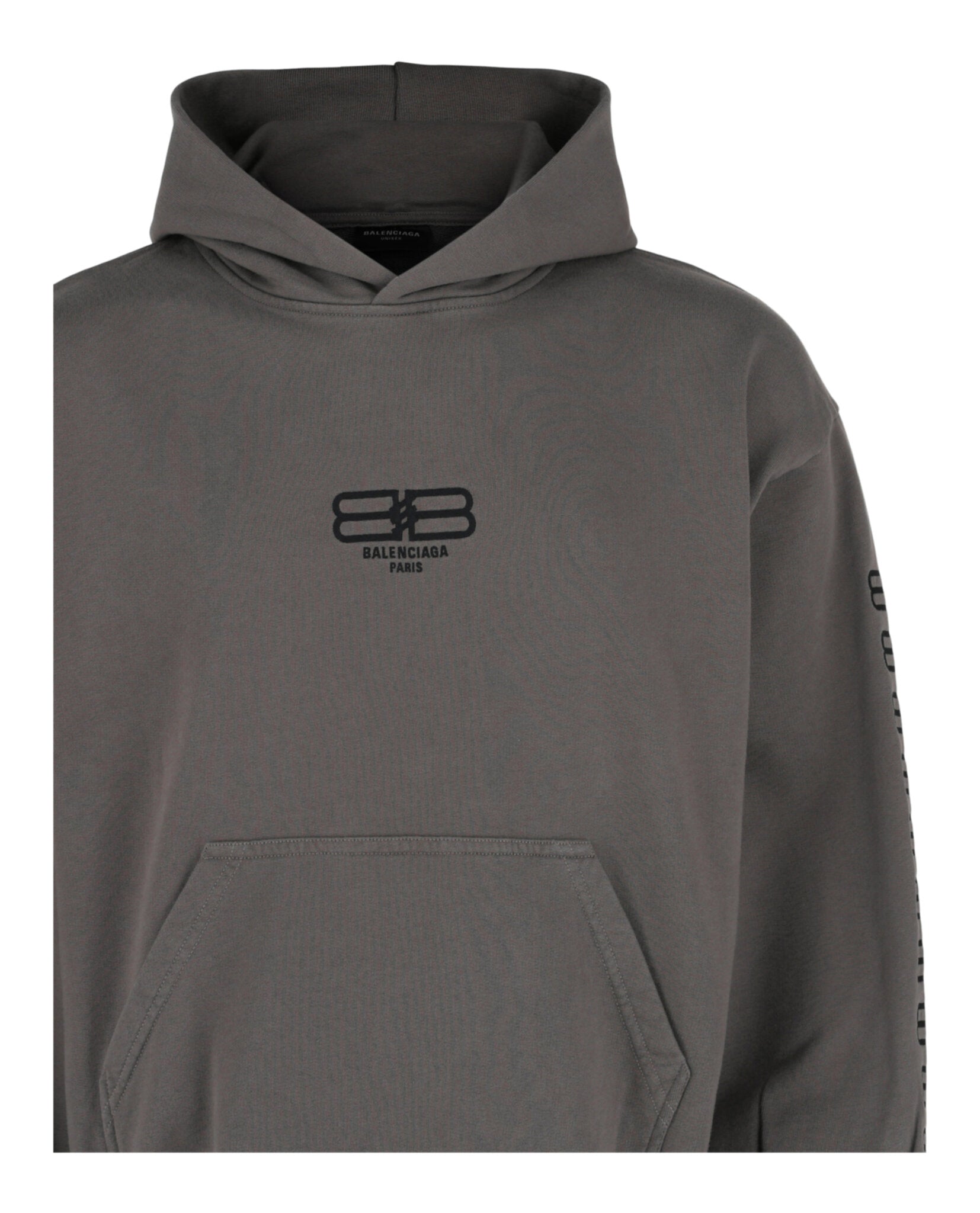 Balenciaga Mens Embroidered Cotton Hoodie