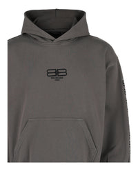 Balenciaga Mens Embroidered Cotton Hoodie