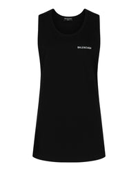 Balenciaga Womens Logo Embroidered Loose Tank Top