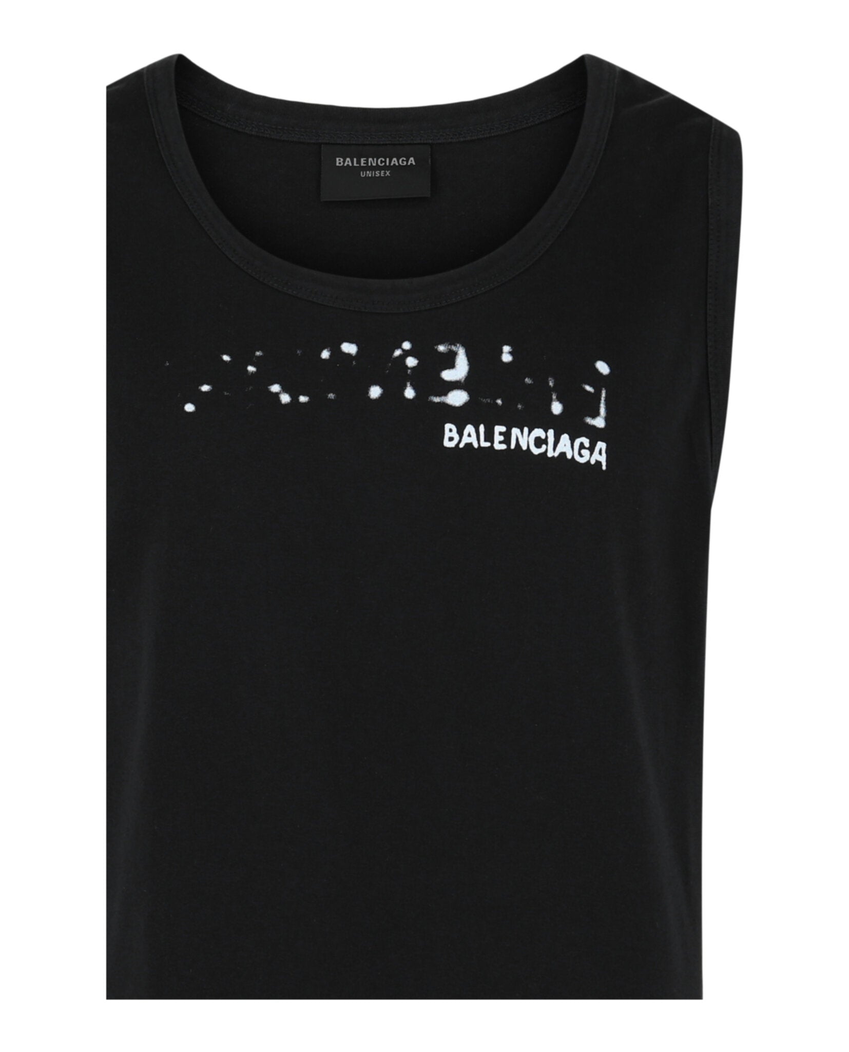 Balenciaga Mens Logo Print Cotton Tank