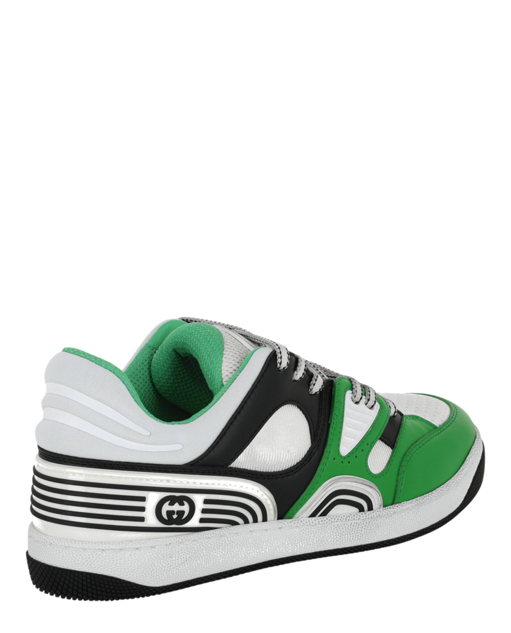 Gucci Mens Basket Leather Low-Top Sneakers