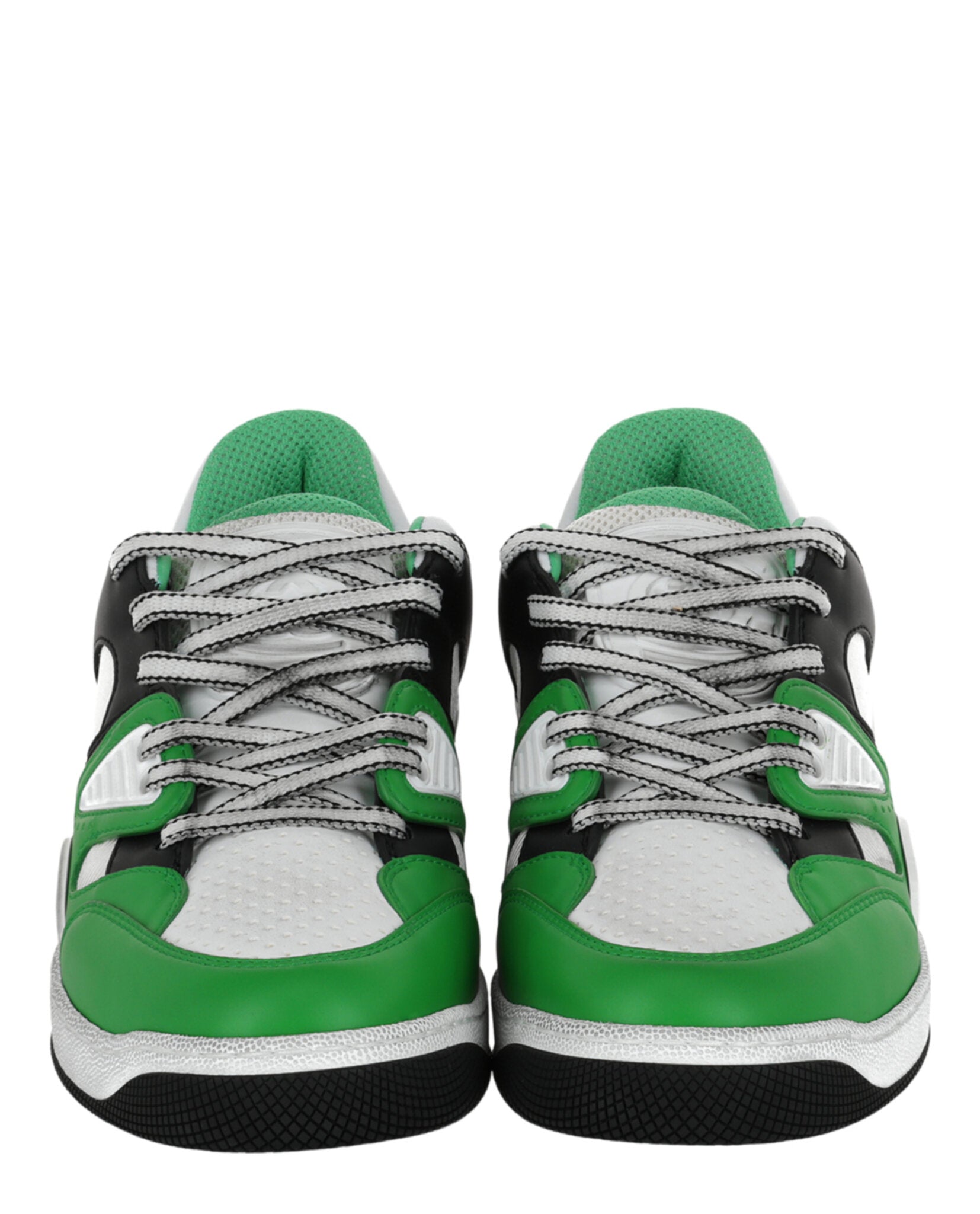 Gucci Mens Basket Leather Low-Top Sneakers
