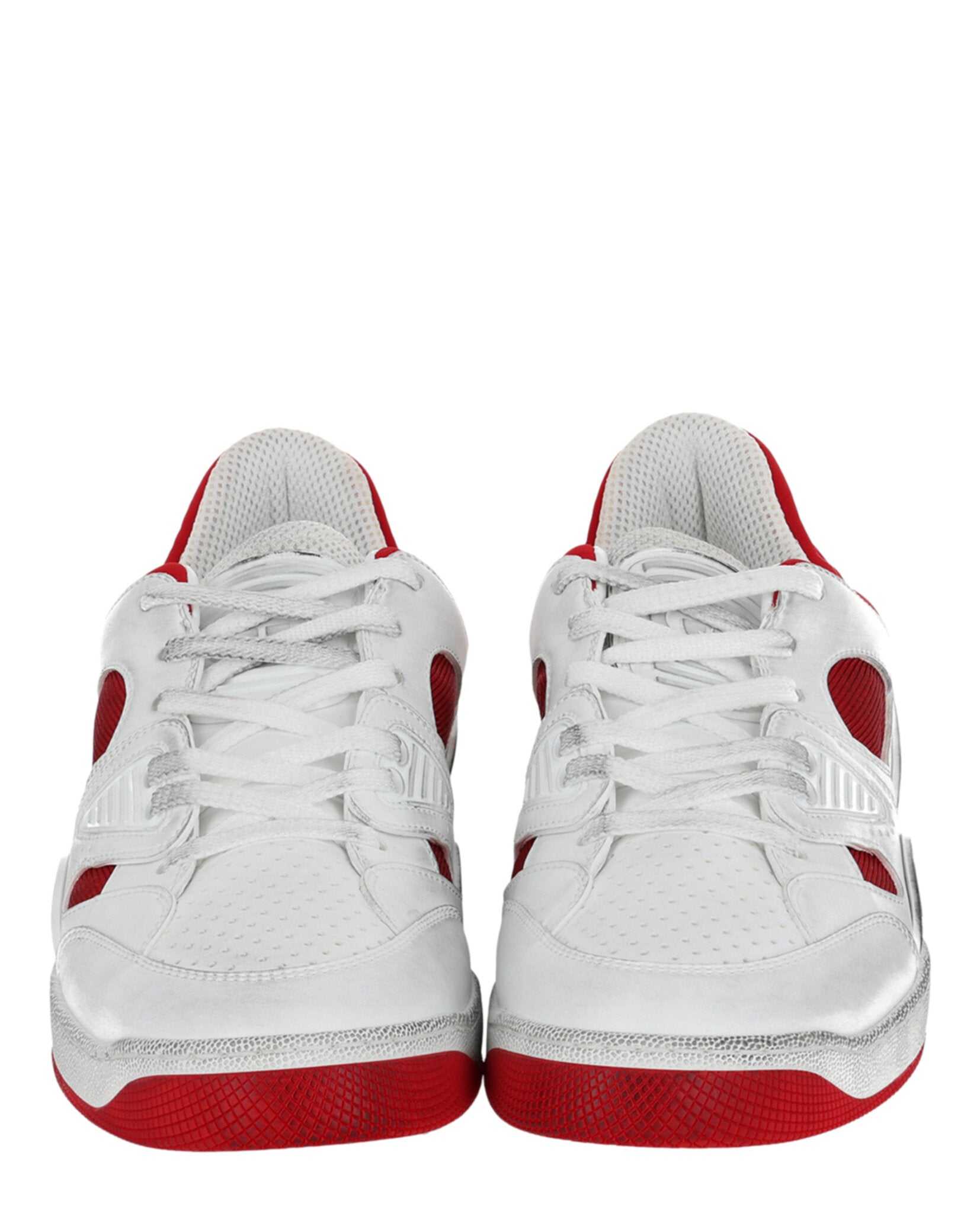 Gucci Mens Basket Leather Low-Top Sneakers