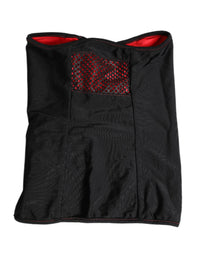 Dolce & Gabbana Black Nylon Knitted Neck Warmer Balaclava Men's Scarf