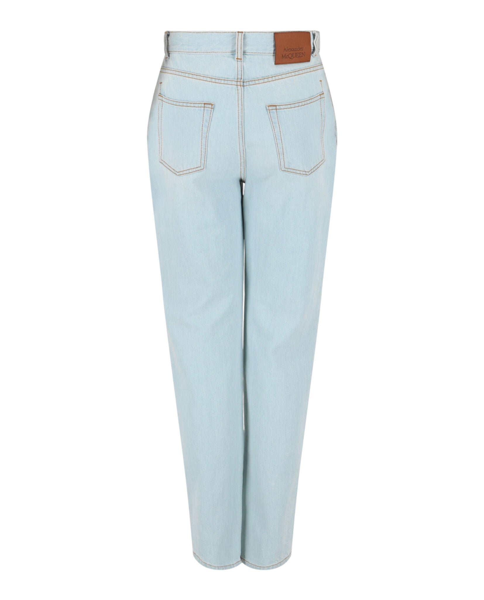 Alexander McQueen Alexander McQueen Womens High-Rise Wide-Leg Jeans