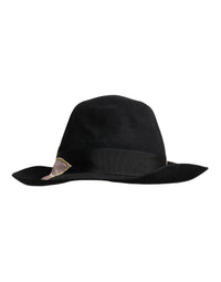 Dolce & Gabbana Black Logo Embroidered Women Wide Brim Women's Hat