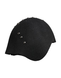 Dolce & Gabbana Black Wool Multicolor Embellished Cloche Women's Hat
