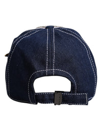 Dolce & Gabbana Blue Crystal Embellishment Baseball Women's Cap