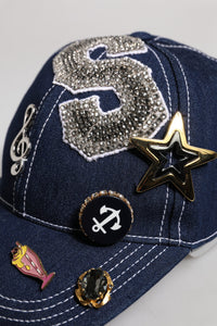 Dolce & Gabbana Blue Crystal Embellishment Baseball Women's Cap