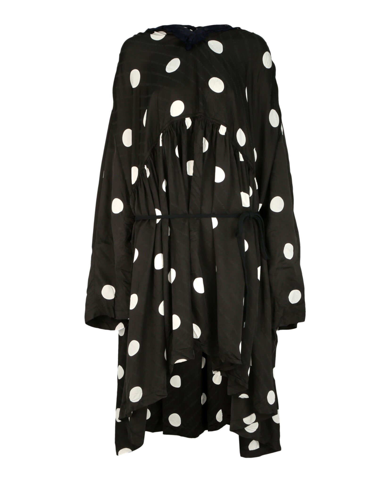 Balenciaga Balenciaga Womens Polka-Dot Back-Wrap Midi Dress