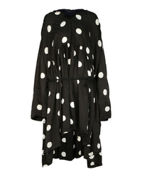 Balenciaga Balenciaga Womens Polka-Dot Back-Wrap Midi Dress