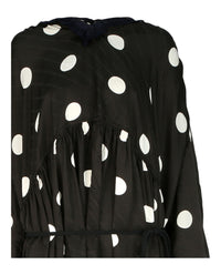 Balenciaga Balenciaga Womens Polka-Dot Back-Wrap Midi Dress