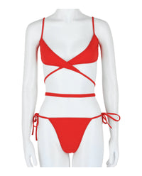 Balenciaga Womens Wrap-Around Bikini Set