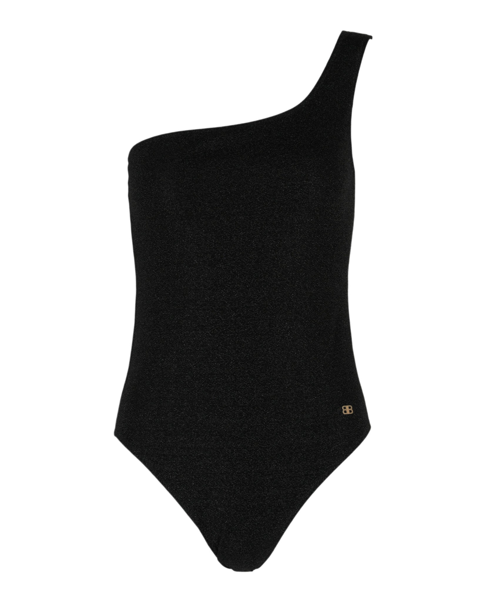 Balenciaga Womens Asymmetric Lurex One Piece Swimsuit