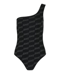 Balenciaga Womens Asymmetrical One-Piece Swimsuit