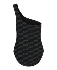 Balenciaga Womens Asymmetrical One-Piece Swimsuit