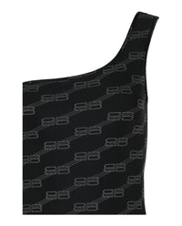 Balenciaga Womens Asymmetrical One-Piece Swimsuit