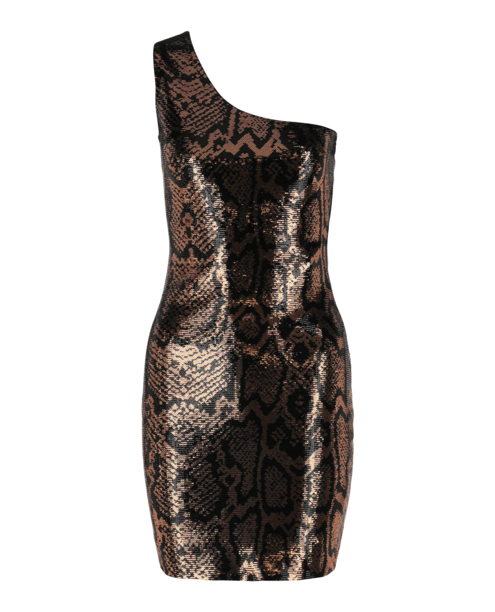 Balenciaga Womens One-Shoulder Snake-Sequined Mini Dress