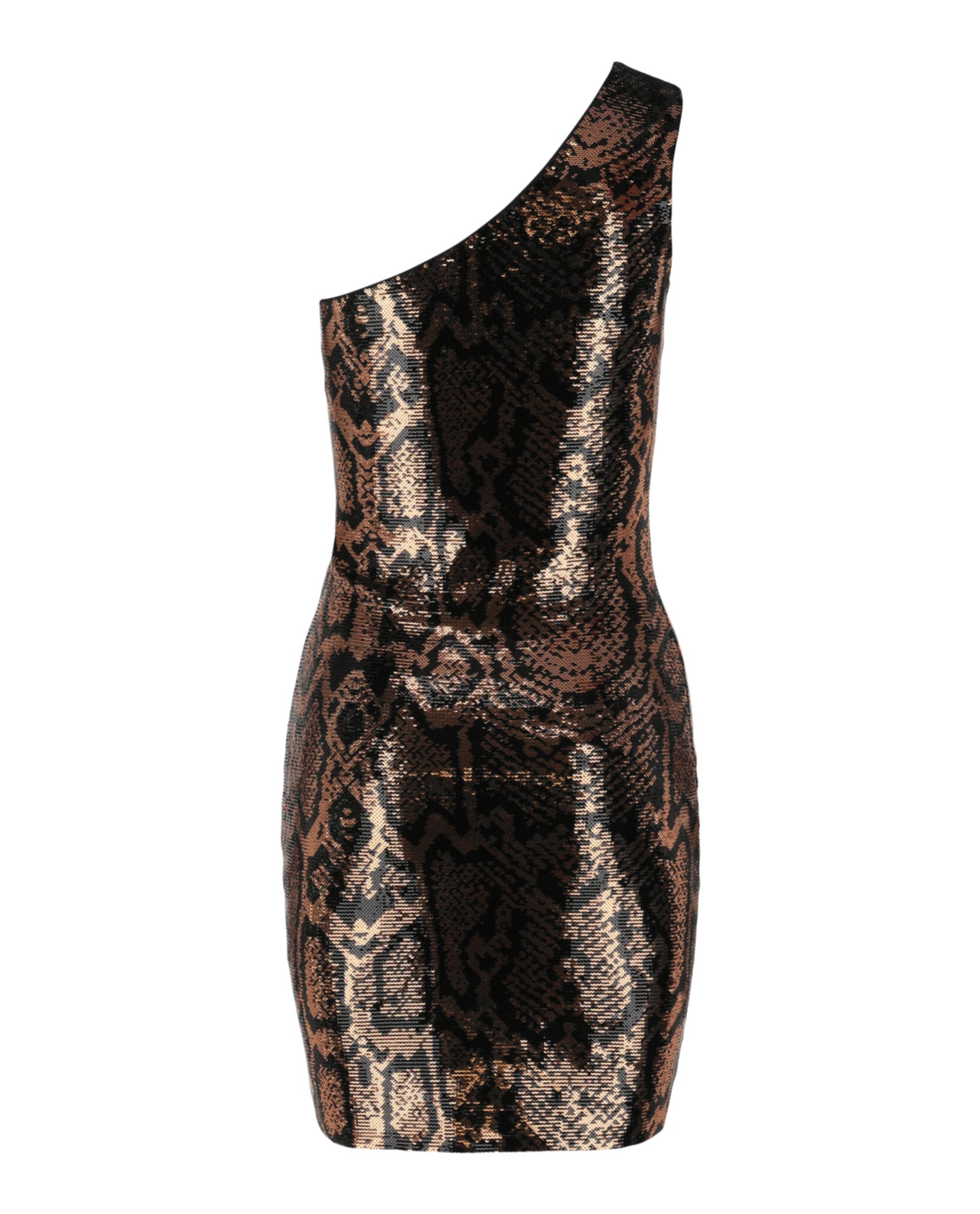 Balenciaga Womens One-Shoulder Snake-Sequined Mini Dress