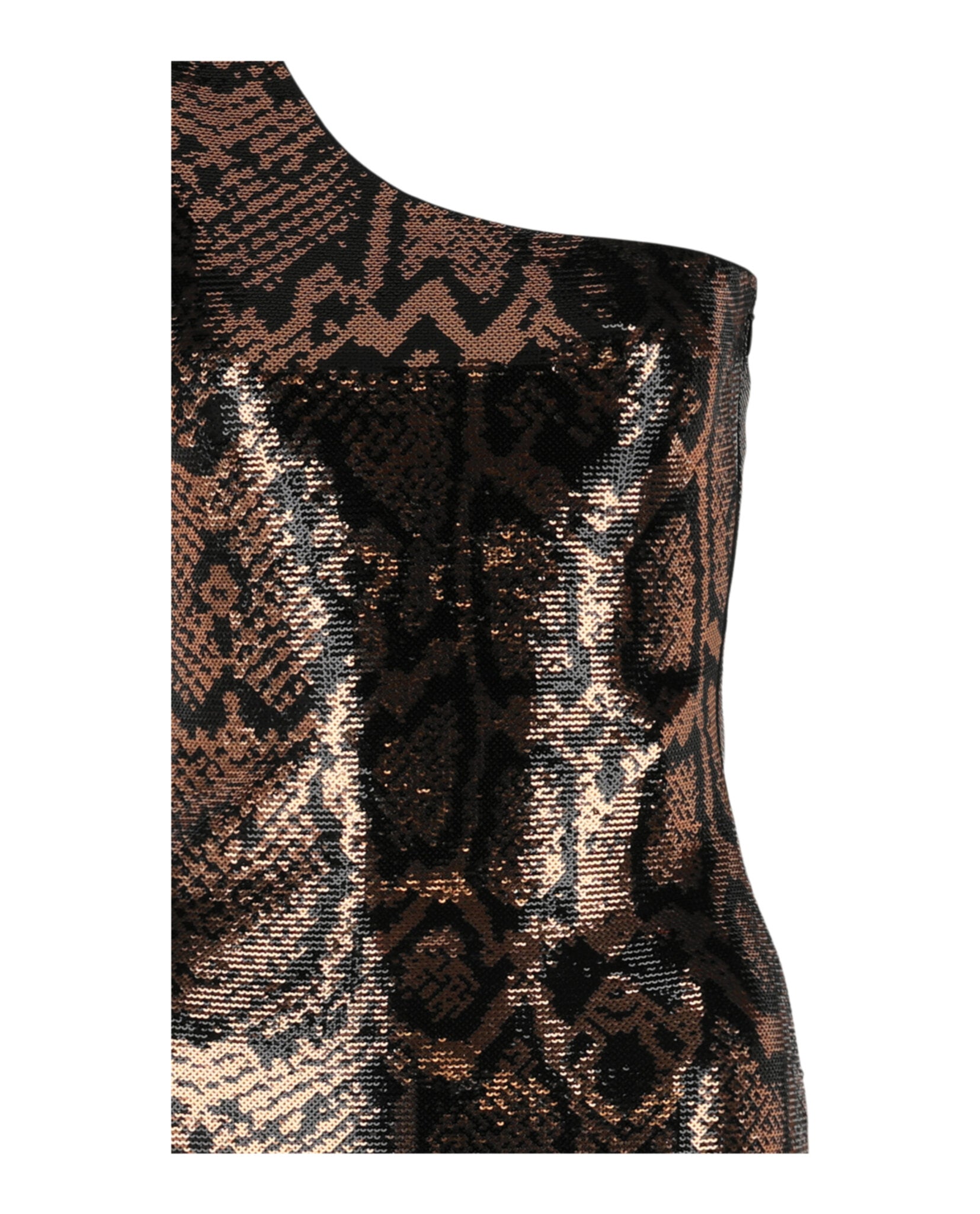 Balenciaga Womens One-Shoulder Snake-Sequined Mini Dress
