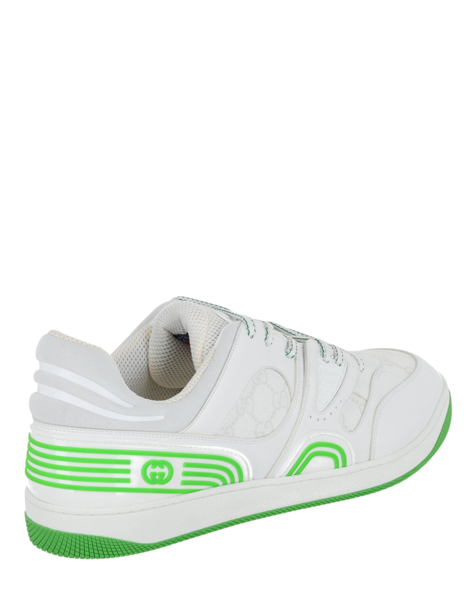 Gucci Mens Basket Leather Low-Top Sneakers