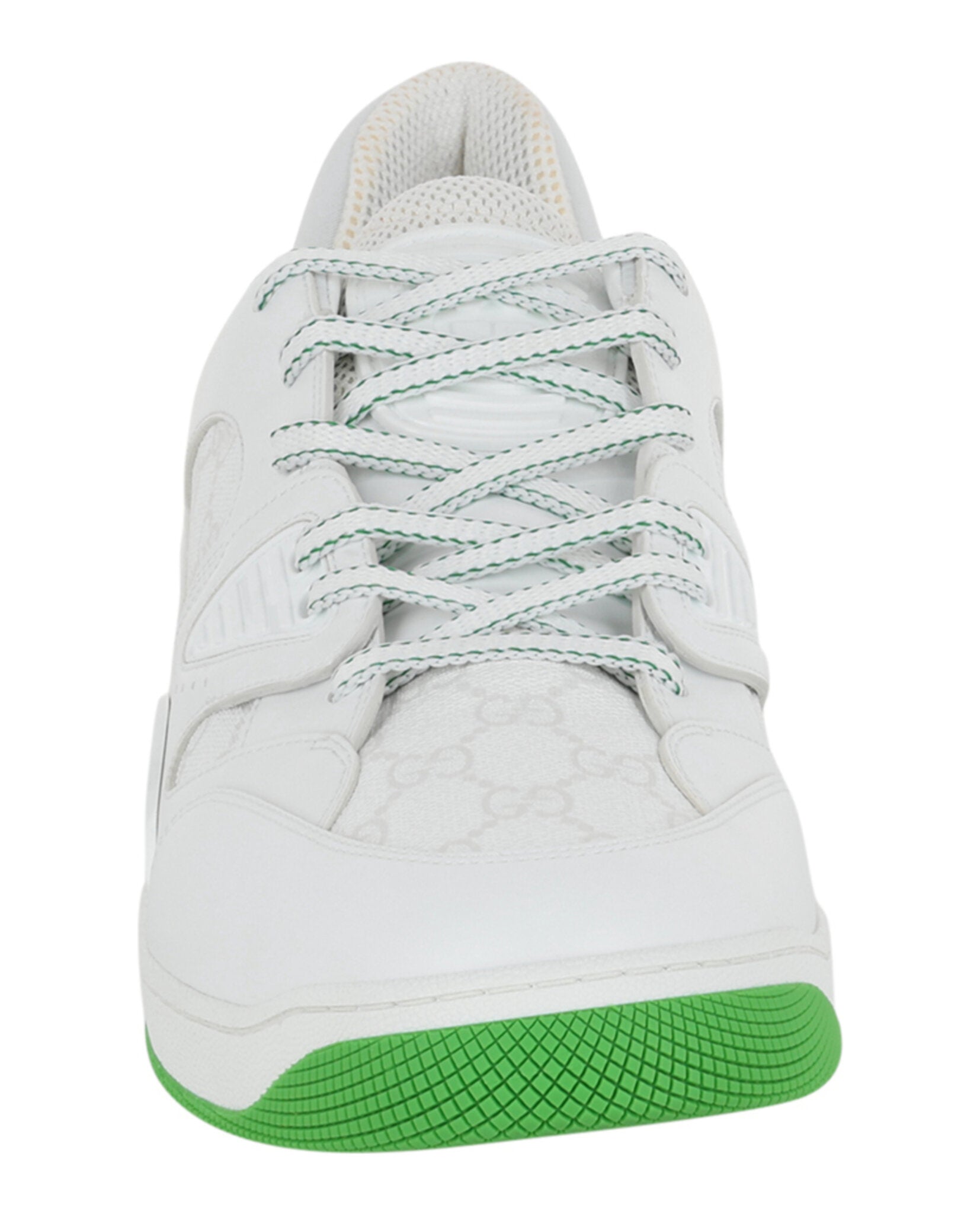 Gucci Mens Basket Leather Low-Top Sneakers