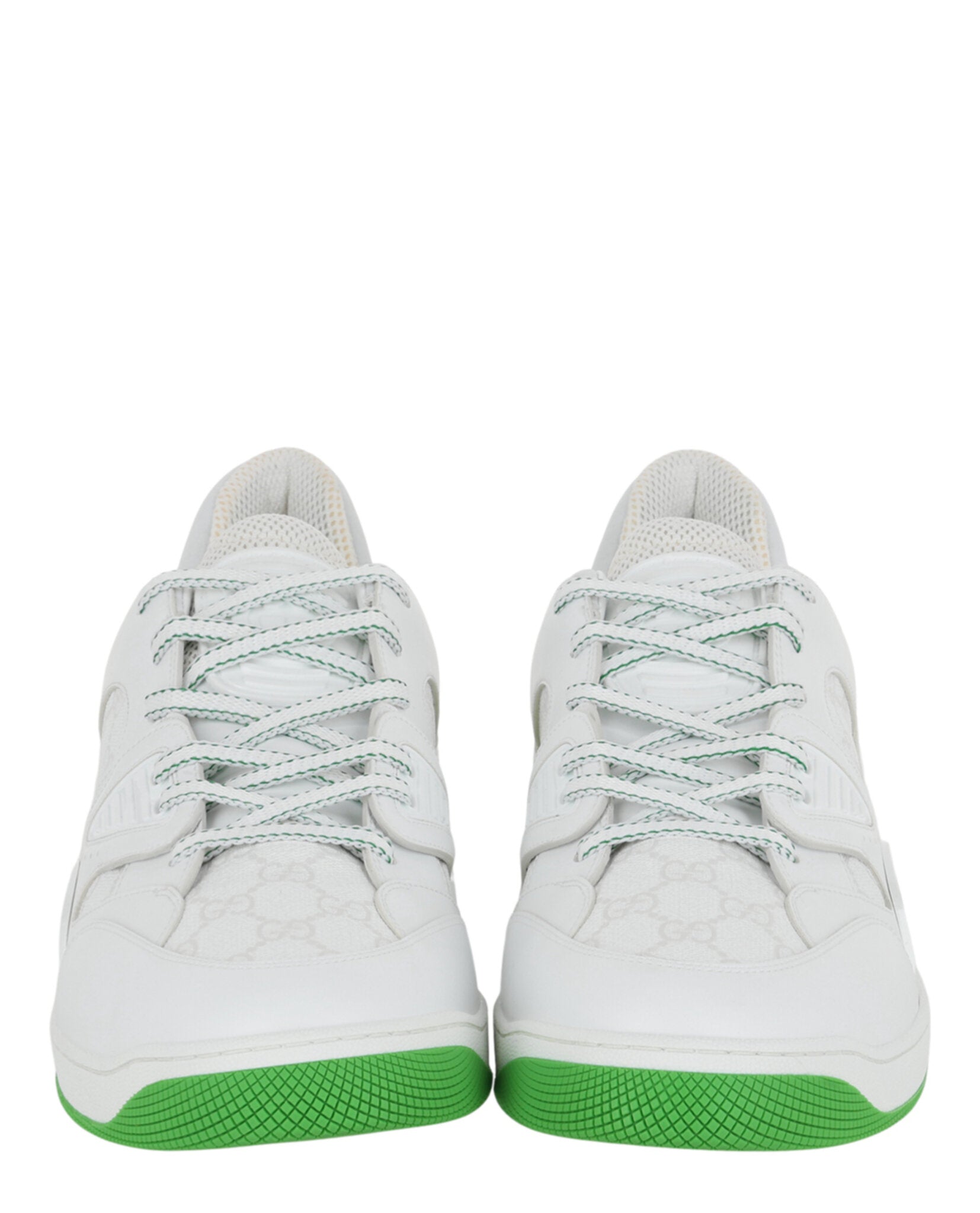 Gucci Mens Basket Leather Low-Top Sneakers